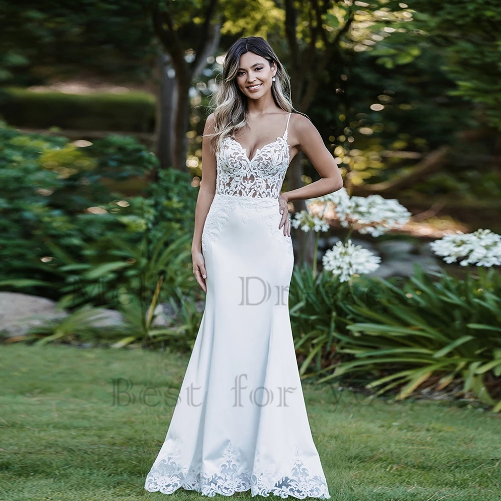 

Exquisite Spaghetti Straps Wedding Dresses with Lace 2024 Summer Mermaid Bridal Gowns for Women New Summer Vestido De Novia 2025