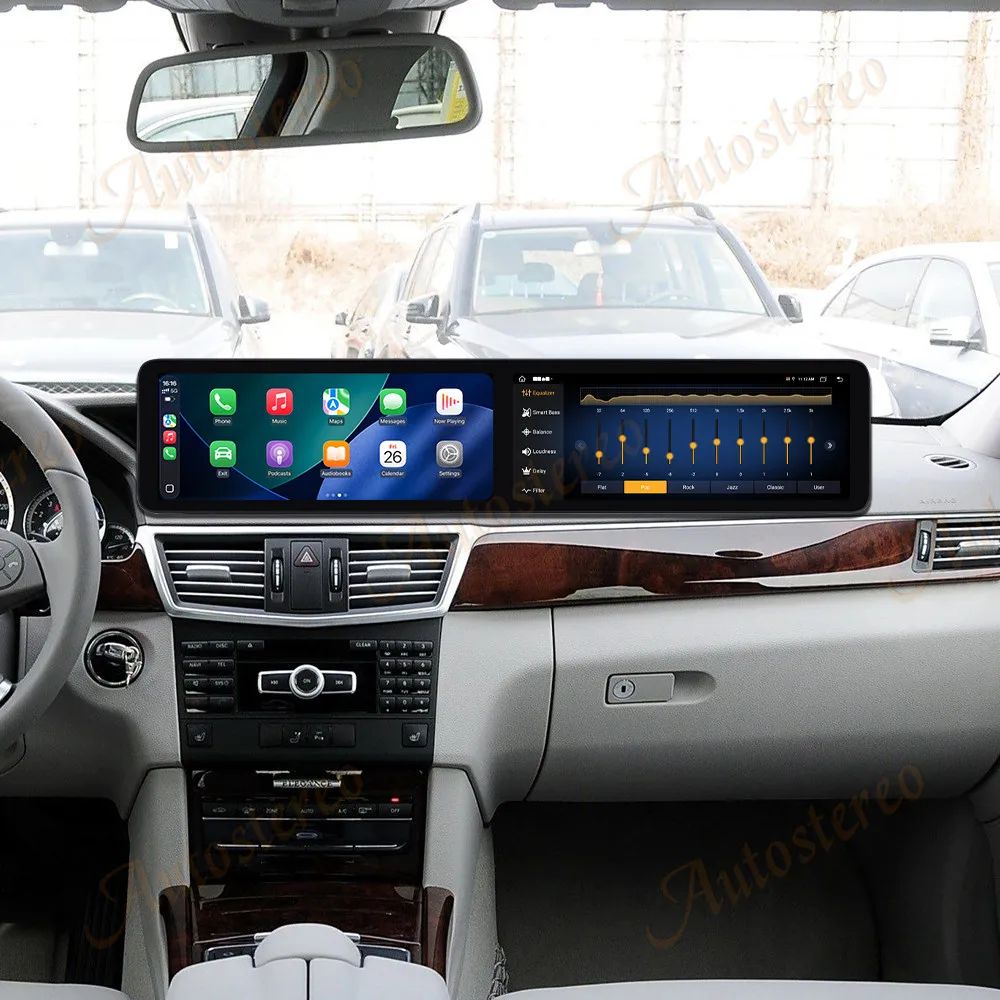 25 Inch Dual Screen Android 14 For Mercedes Benz E Class W212 W207 2009-2016 Car GPS Navigation Multimedia Player Car Radio