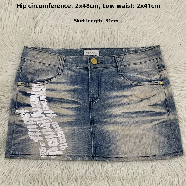 Niedrige Taille American Sle Vintage Denim Rock Punk Y2K Millennium Harajuku Spicy Girl Deserted Street Ort Rock für Mädchen