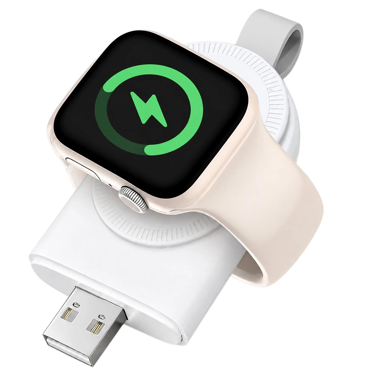 Wireless Magnetic Mini Watch Charger Base USB Ports With Type-C Adapter Charging for Apple Watch Portable Charger