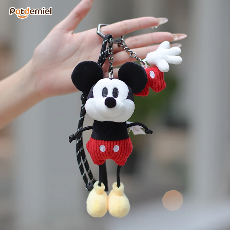 Original potdemiel pelúcia mickey-mouse pateta pingente chaveiro saco de brinquedo charme boneca presente macio boneca de pelúcia chaveiro bonecas colecionáveis