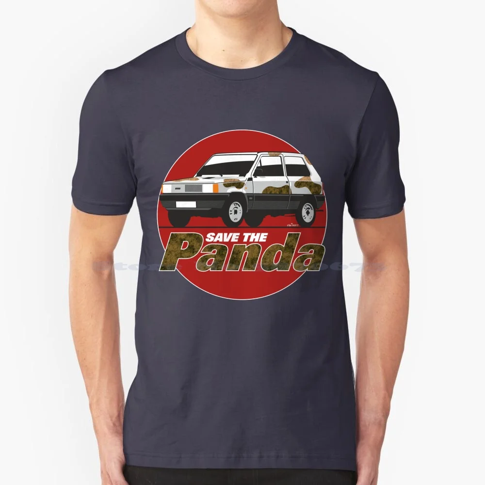 Save The ( Fiat ) Panda! T Shirt 100% Cotton Tee Fiat Georgetto Giugiaro Ital Design Italdesign Italy Italian Car2oonz Cartoon