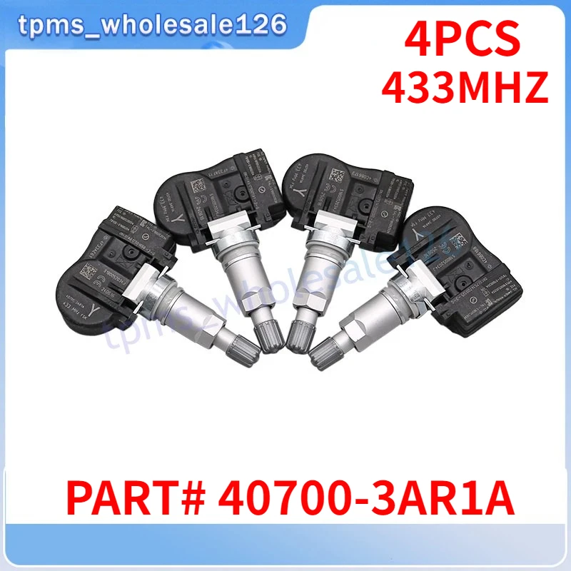 

40700-3AR1A For 2014-2017 Nissan Versa SL 2016-2017 Sentra SR SV Tire Pressure Monitor System Sensor 4PCS TPMS 433MHZ 407003AR1A