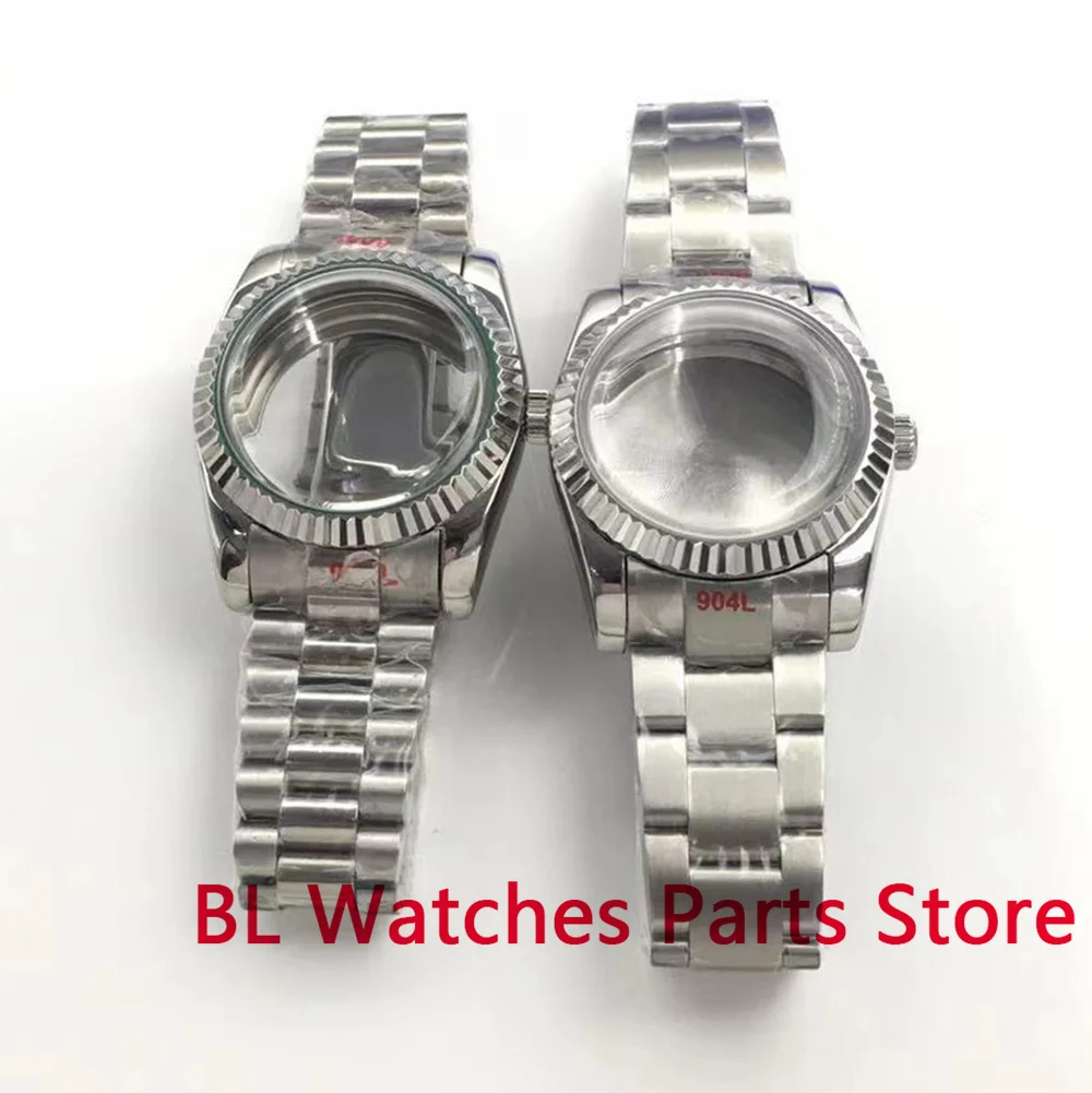 

BLIGER 36mm/39mm Silver Watch Case With Sapphire Glass Fit NH35 NH36 ETA2824 2836 Miyota8215 PT5000 Mingzhu DG2813 3804 Movement