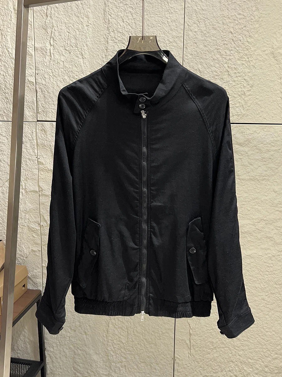 

Faionable American G9 Harington Linen Jaet Men's Sli Stand Collar Casual Outerwear Breathable Stand Fit Autumn Coat