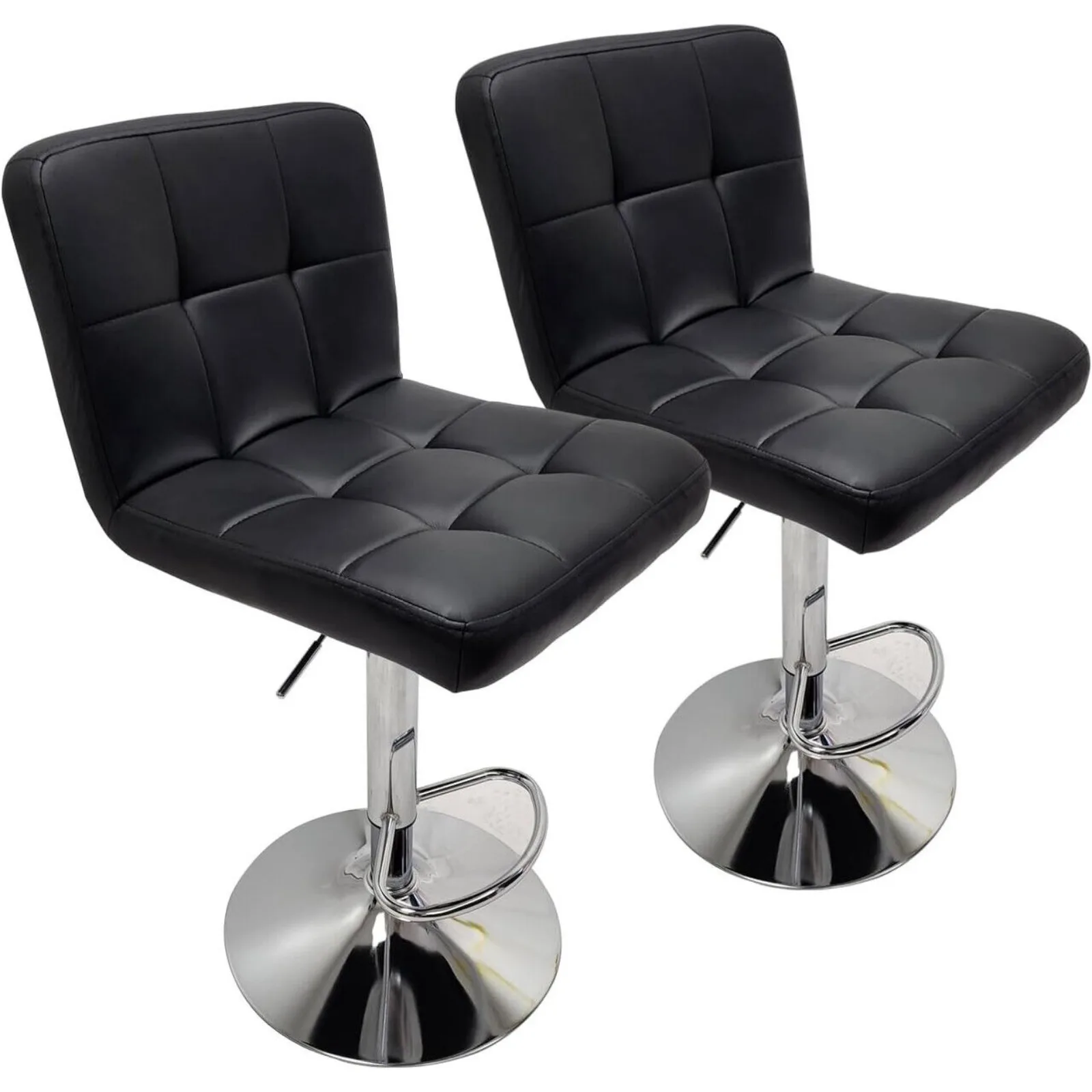 Set of 2 Bar Stools Swivel Adjustable Bar Chair Modern PU Leather Pub Bar Chairs United States