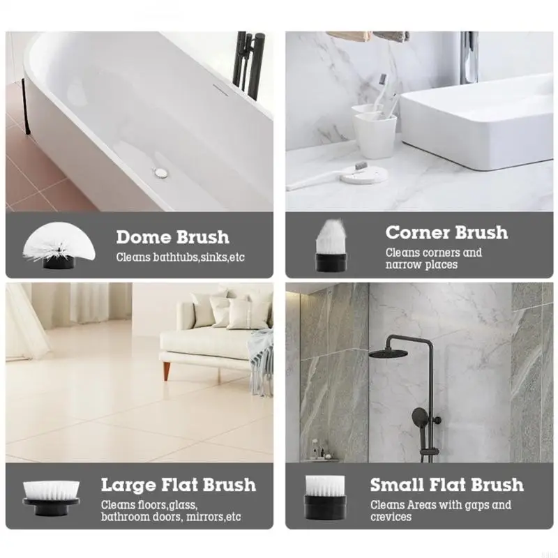 جهاز تنظيف كهربائي قابل لإعادة الشحن مع فرشاة قابلة للتبديل من البلاط الجص الزجاجي المنظف المريح خفيفة الوزن 896C