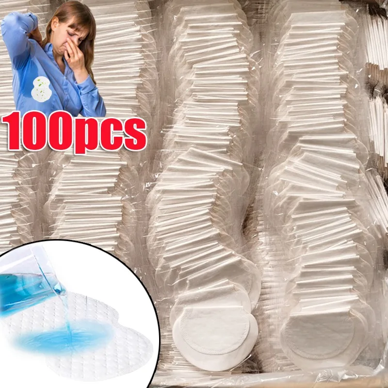 100Pcs Disposable Underarm Armpit Sweat Pads Sweat-absorbing Patch Spring Summer Deodorants Non-woven Pads Breathable Ultra-thin