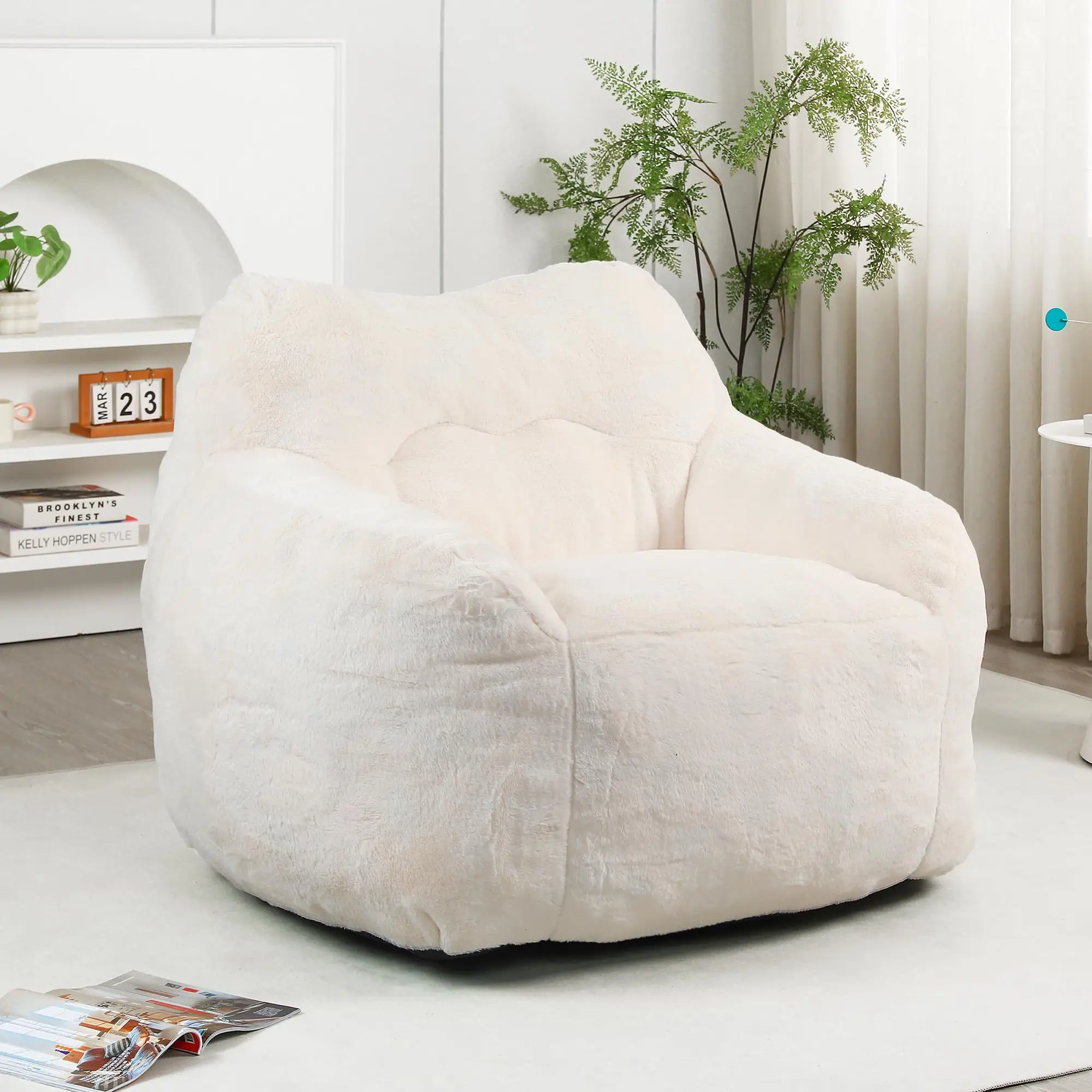 Bean Bag Chair, Bean Bag Sofa Chair with Armrests Stuffed High Density Foam, Lazy Sofa Comfy Chairs BeanBag Chair for