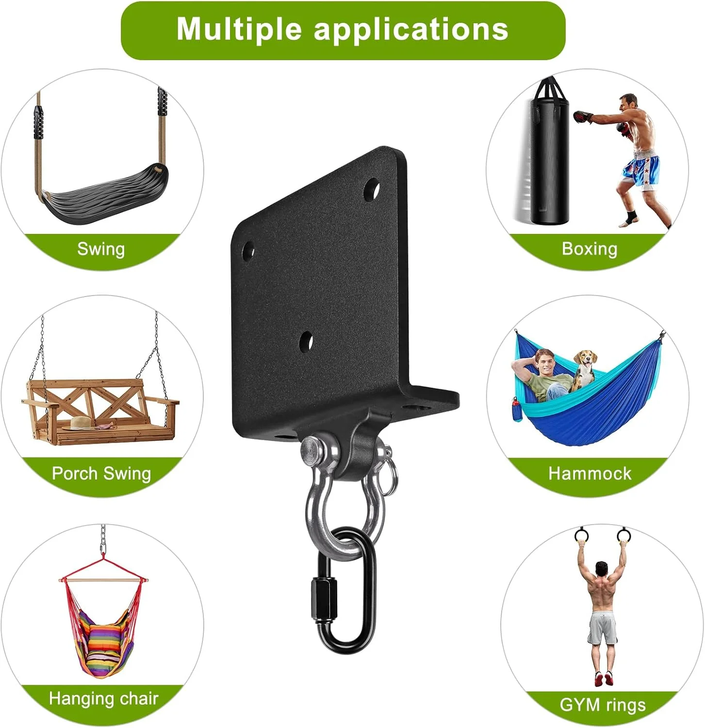 Punching Bag Hanger for Heavy Bag Beam Mount Hardware 360° Rotation Boxing Bag Rotation Wall Ceiling Mount for Boxing Muay Thai