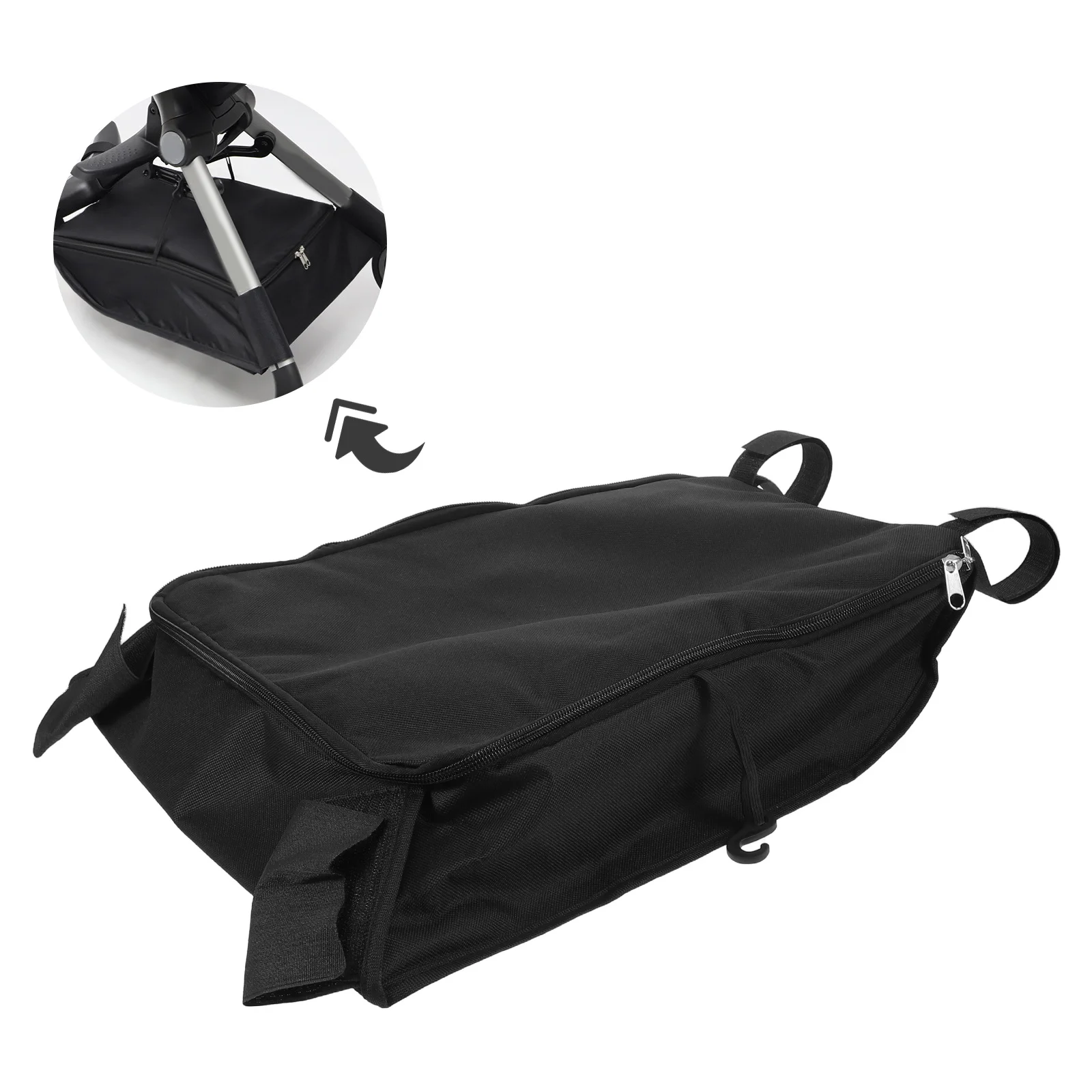 

Baby Stroller Bottom Basket Organizer Oxford Cloth Hanging Storage Net Bag Diaper Holder Pram Accessories Large Capacity Secure