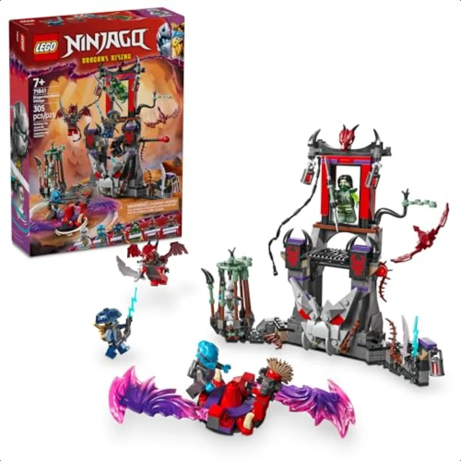 

NINJAGO Dragonian Village Toy Building Set Pretend Play Playset for Boys and Girls Ages 7+ Spinner Toy with 6 Ninja Toy Minifi