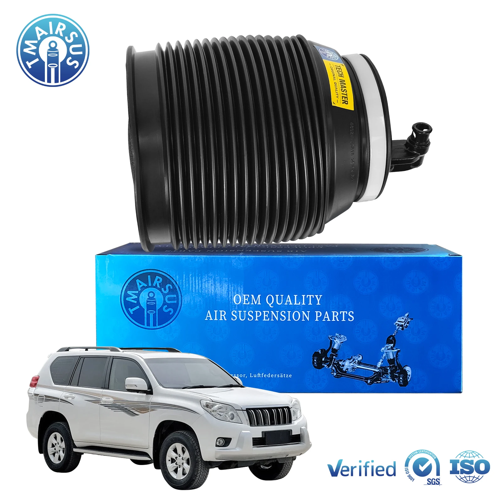 نوابض تعليق هوائية خلفية يسار ويمين عالية الجودة ومتينة لسيارة لاند كروزر GX460 2010-2018 48090-60010 48080-60010