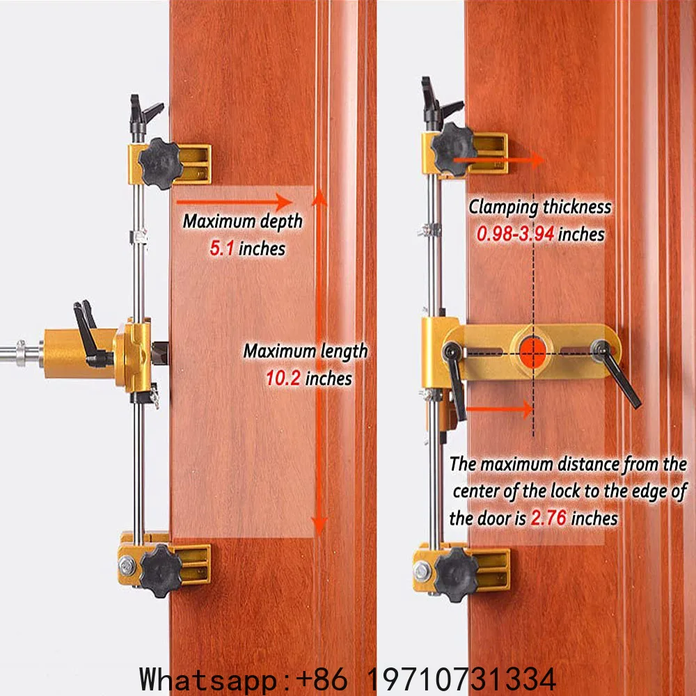 Generic Multi-function Wooden Door Hole Drilling Jig – Lock Installation Fixture & Slotting Guide Template for Woodworking