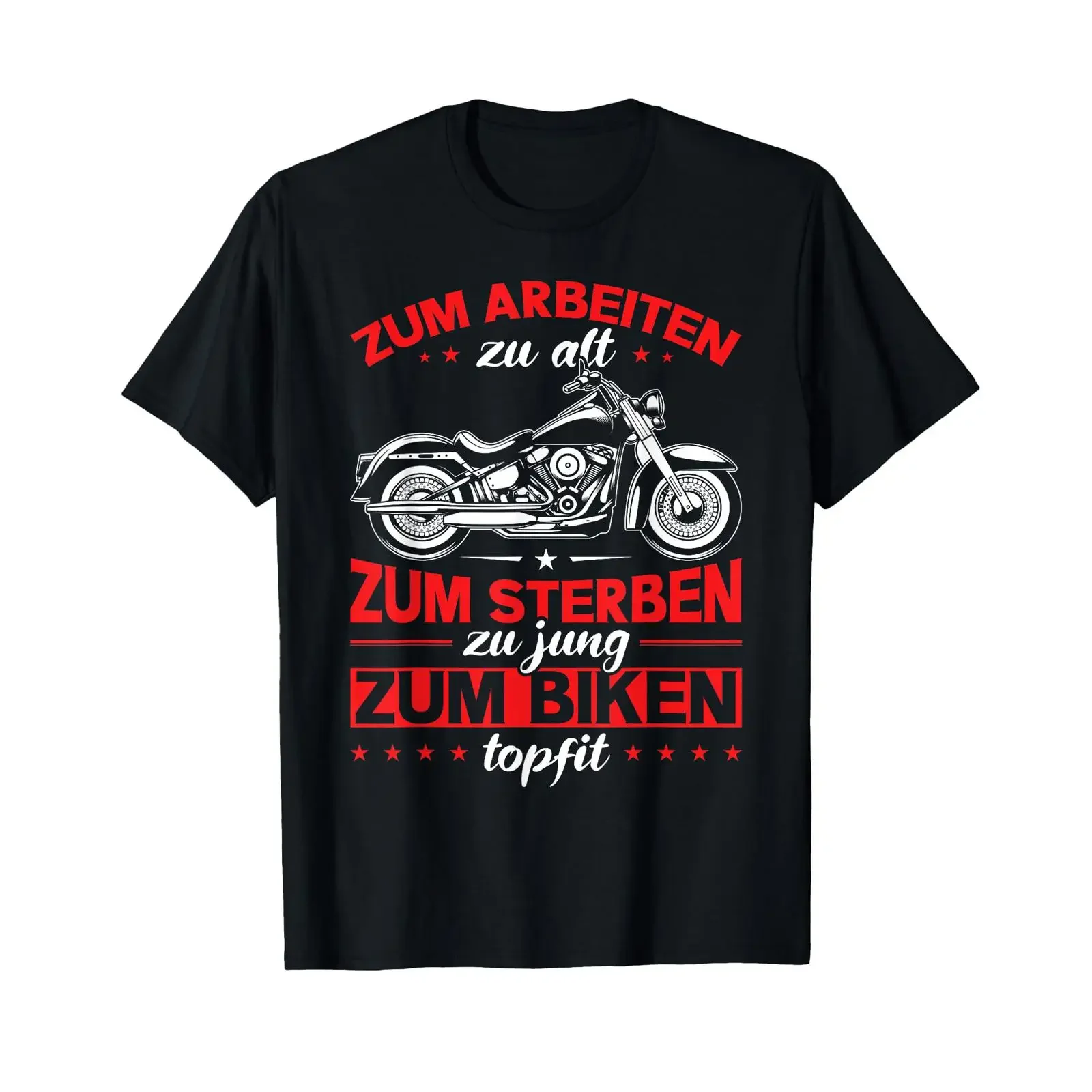 Herren Motorrad Biker Zum Biken Topfit T Shirt vintage Washed Breathable homme Versatile graphic Stretched