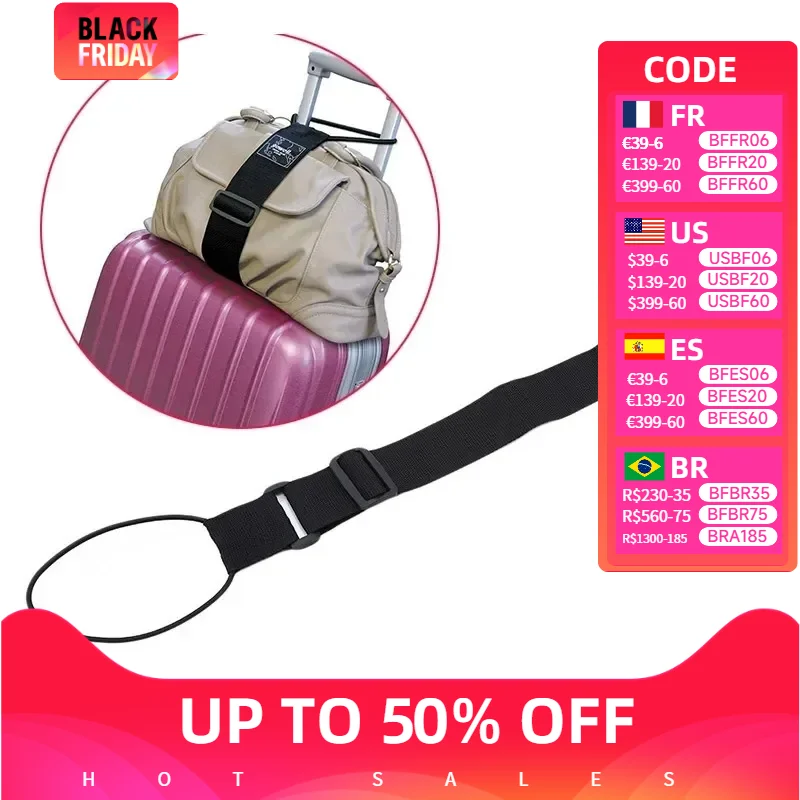 Ajustável Elastic Bagagem Strap, Bagagem Correia, Bagagem Bungee, Cintos de bagagem, Mala Belt, Viagem Segurança, Carry On Correias