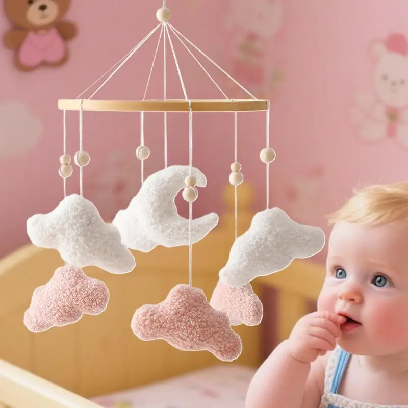 Berço brinquedos hangable berçário celulares em forma de nuvem pingentes carrinho brinquedos para berço ginásio jogar decoração cama aniversário do bebê