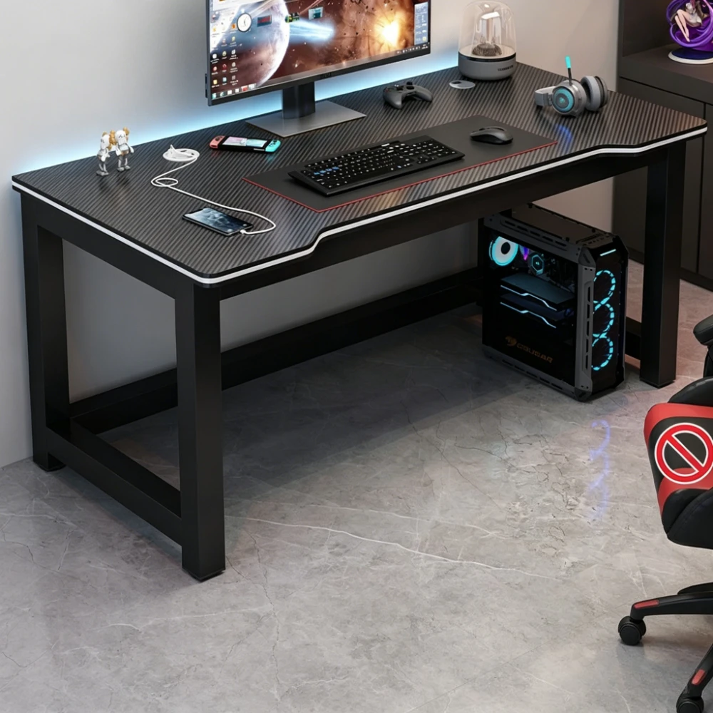 Modern Large Home Office Desk Simple Executive Writing Table Metal Wooden Study Work PC Gaming Table Computer Desk