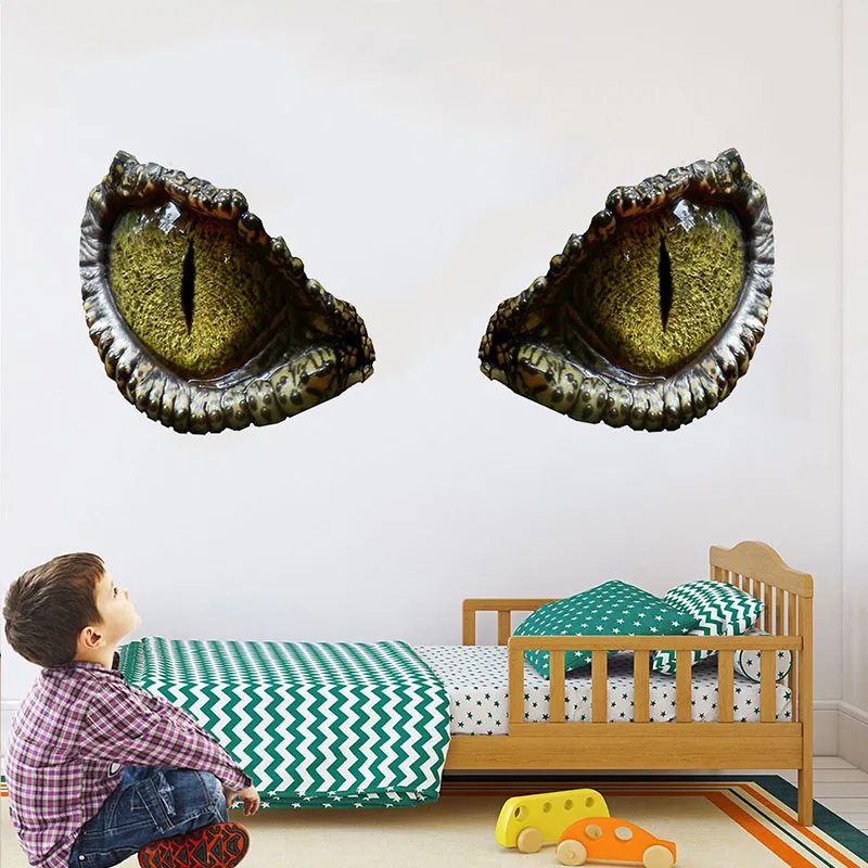 New D simulation dinosaur eye wall sticker for bedroom and children's room D wall sticker painting