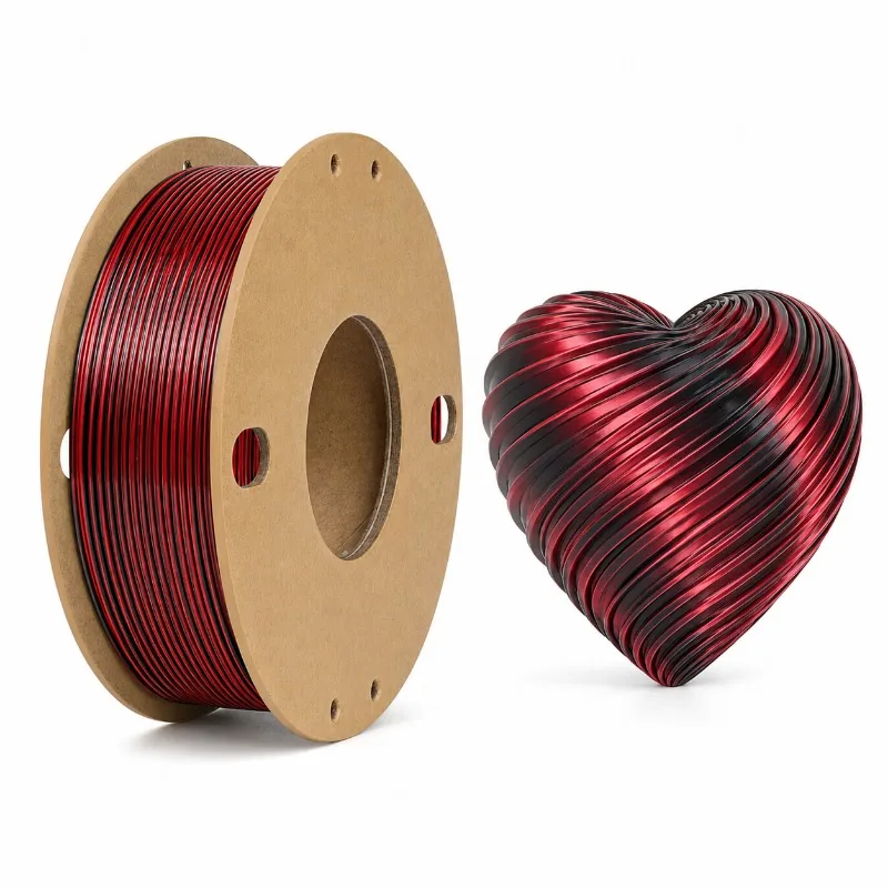 Magic Dual Color Silk PLA Filament 1.75mm 250g, Co-extruded Two Tone Shiny Silky 3D Printing Material for Gift Craft Project