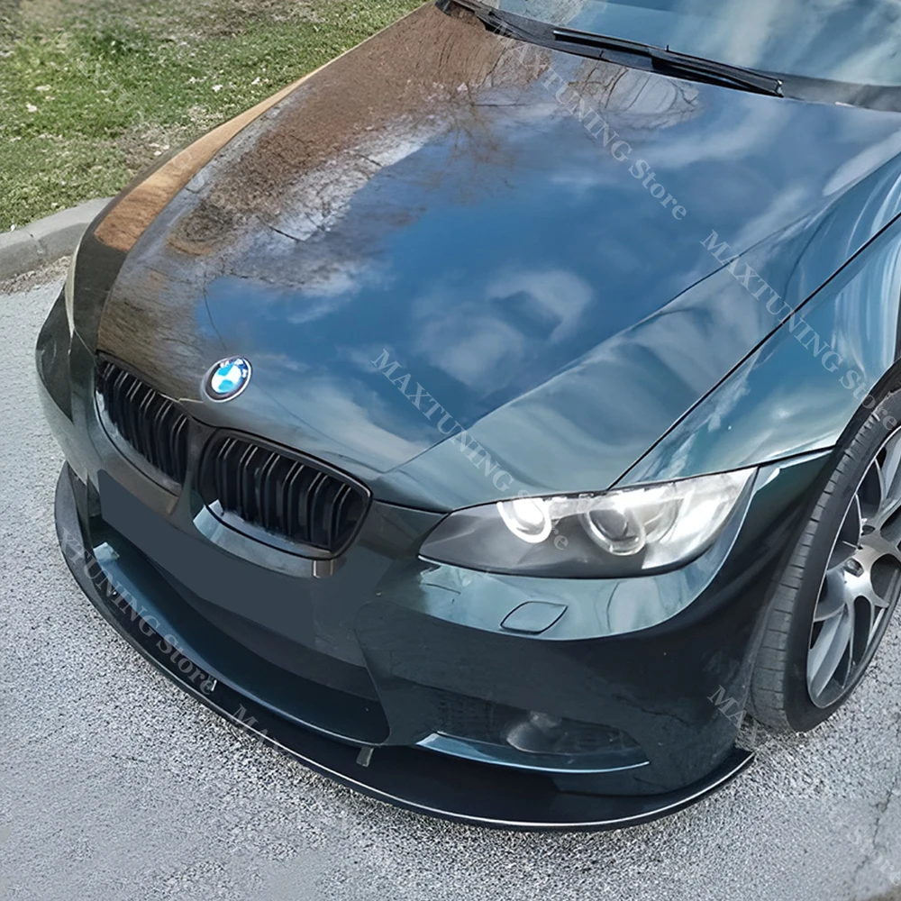 المصد الأمامي الفاصل لسيارات BMW 3 Series E90 E92 E93 M3 2007-2013 2 قطعة ملمع أسود سبويلر الناشر الشفاه التحديثية طقم الجسم ضبط