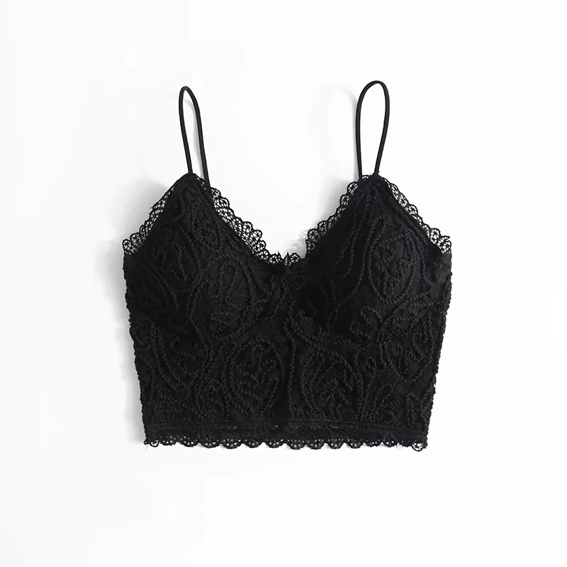 

Кружевной бал, летний тонкий ремешок Brtte, женский интегрированный топ для внутренней одежды, анти-легкий, длина, цельный, чистый цвет