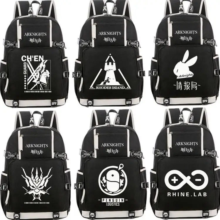 Arknights Anime Merchandise Amiya Angelic Male Female Primary And Secondary School Students Printed Backpack Laptop Bag Anime
