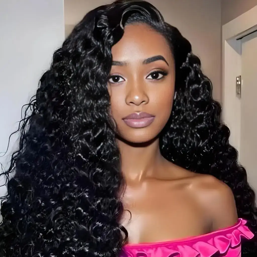 

Парик с глубокой волной из 100% натуральных человеческих волос, 13x6, 13x4, HD кружевной фронтальный парик, плотность 220, бразильские кудри, предварительно срезанные и подготовленные к использованию