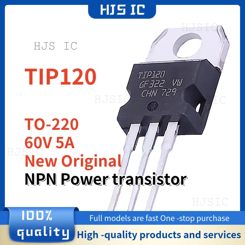 10-20-50PCS Imported Original TIP120 TO-220 TIP-120 Darlington NPN 60V 5A Power transistor In Stock