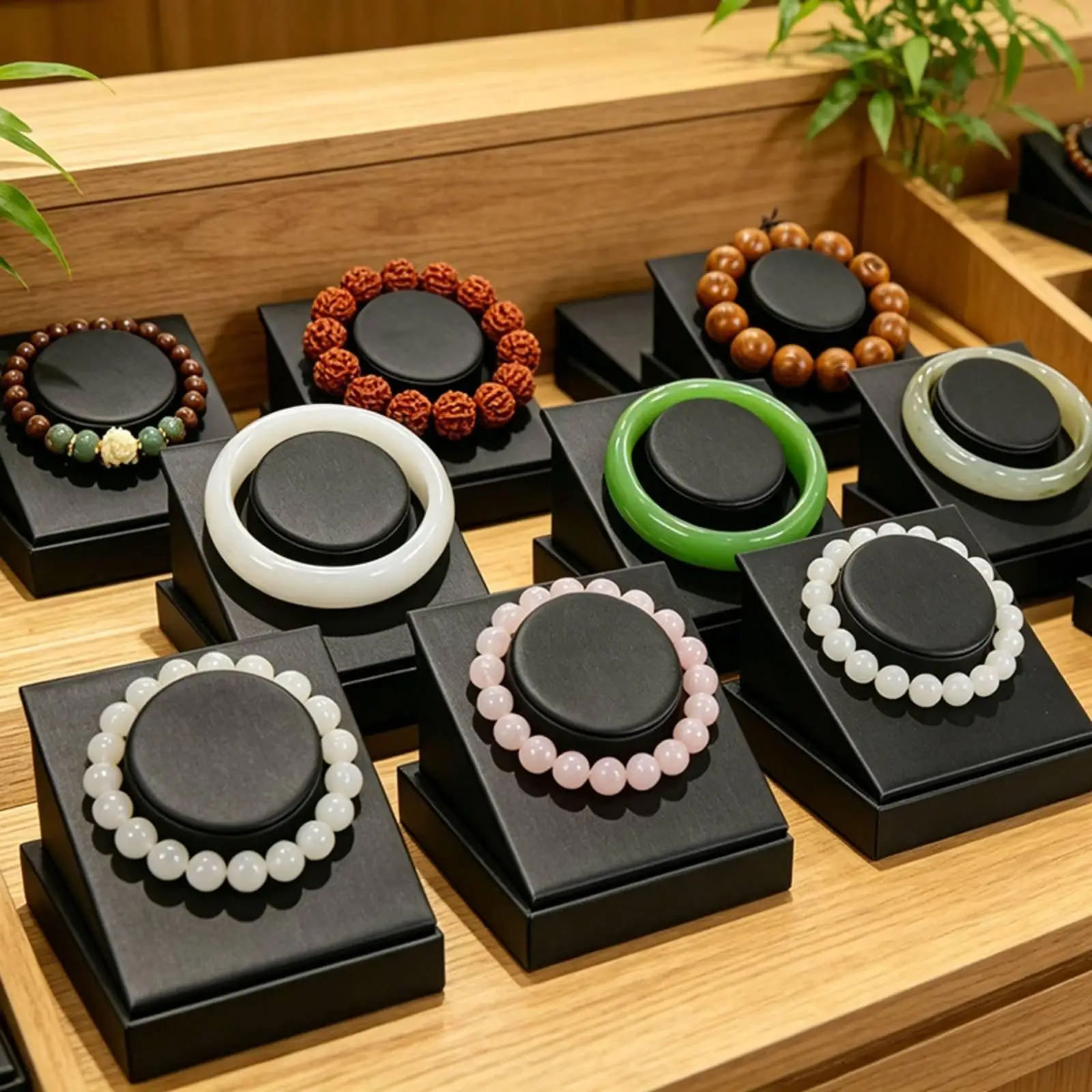 Jewelry Display Stand Leather Bracelet Rack Jewelry Organizer Stand for Womens Jewelry Storage and Retail Showcases