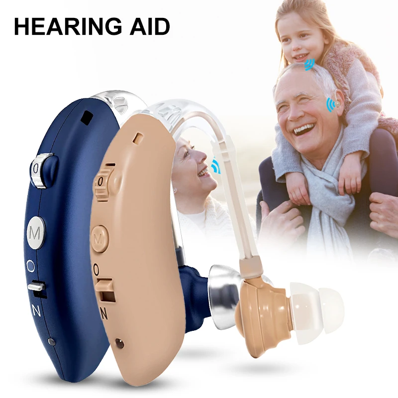 

2024 Best Rechargeable Digital BTE Hearing Aid Adjustable Tone Sound Amplifier Portable Deaf Elderly Hearing Aids Non-Bluetooth