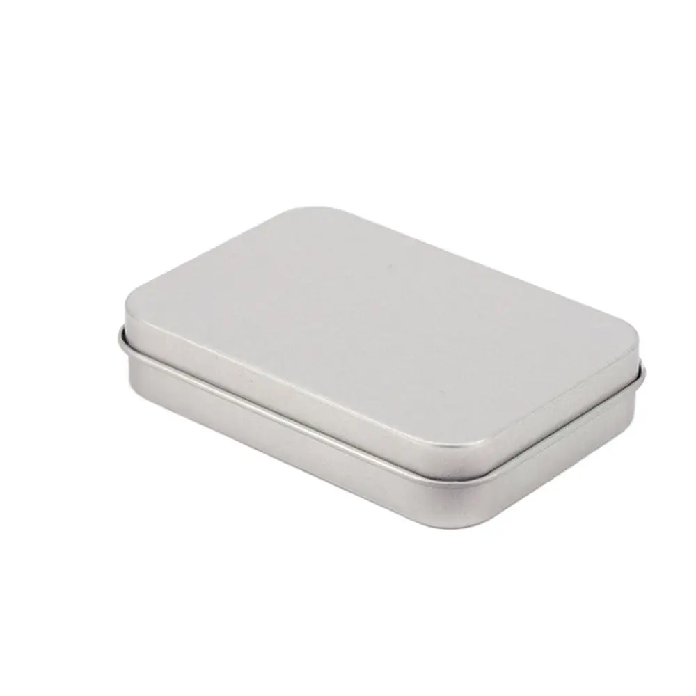 

Multicolor Tin Box with Clear Window Lid Rectangular Empty Nail Art Display Case Jewelry Box Candy Package Metal Box