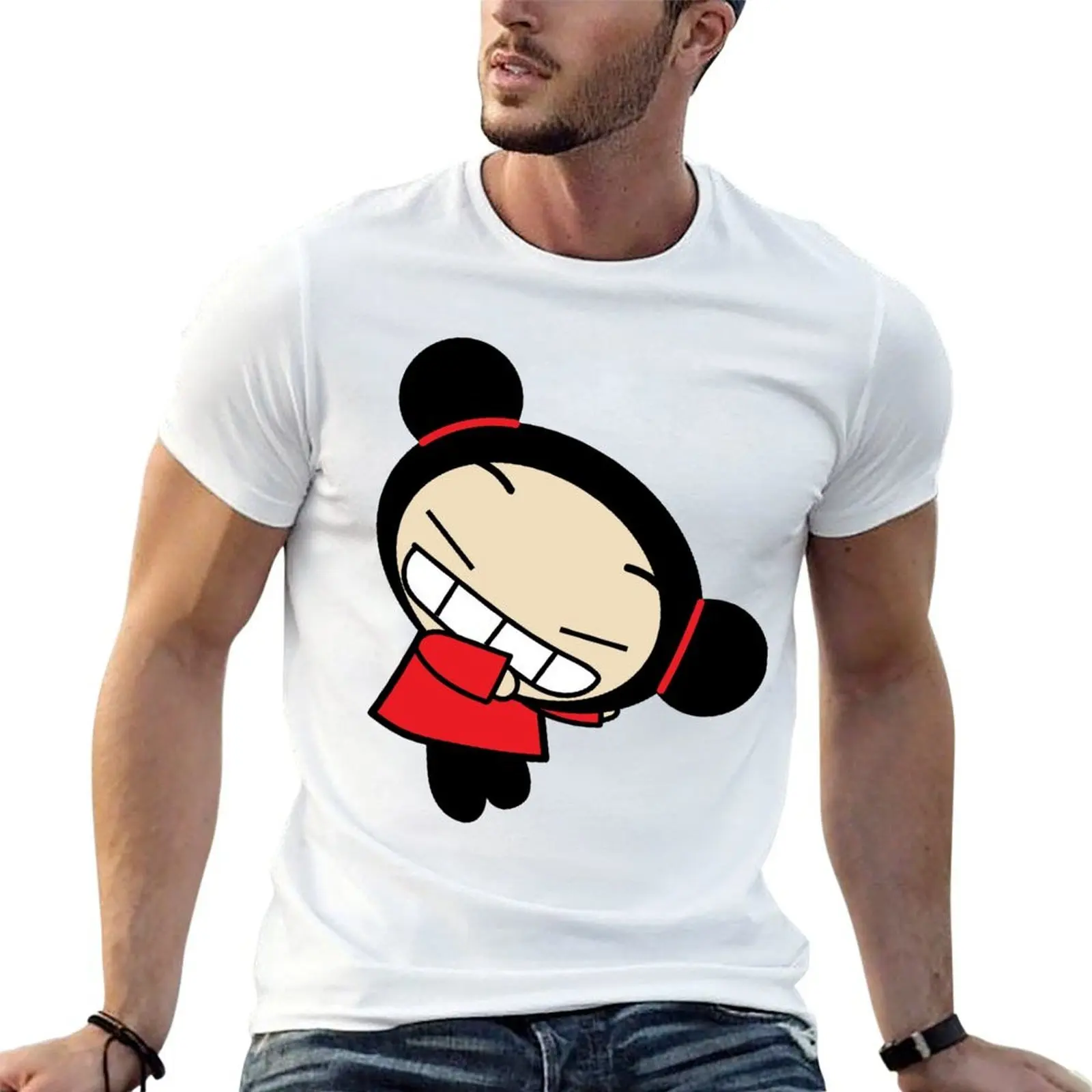 

Happy Pucca T-Shirt man t shirts for men casual t shirt custom print t shirts for man slim fit T-Shirt