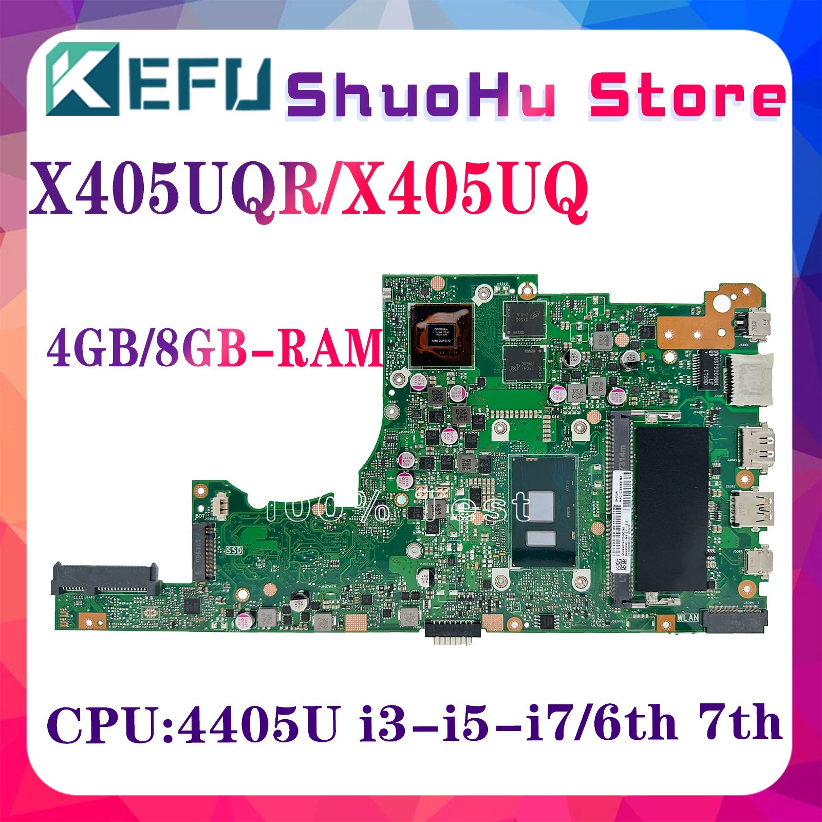 X405UQ Mainboard For ASUS X405UA S4100U X405UN X405URR X405URP X405UF Laptop Motherboard 4405U I3 I5-I7-6th 7th Gen 8GB/4GB RAM