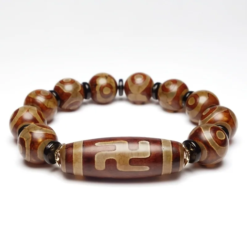 

Винтажный браслет из бисера Dzi в стиле агата - винтажные украшения унисекс