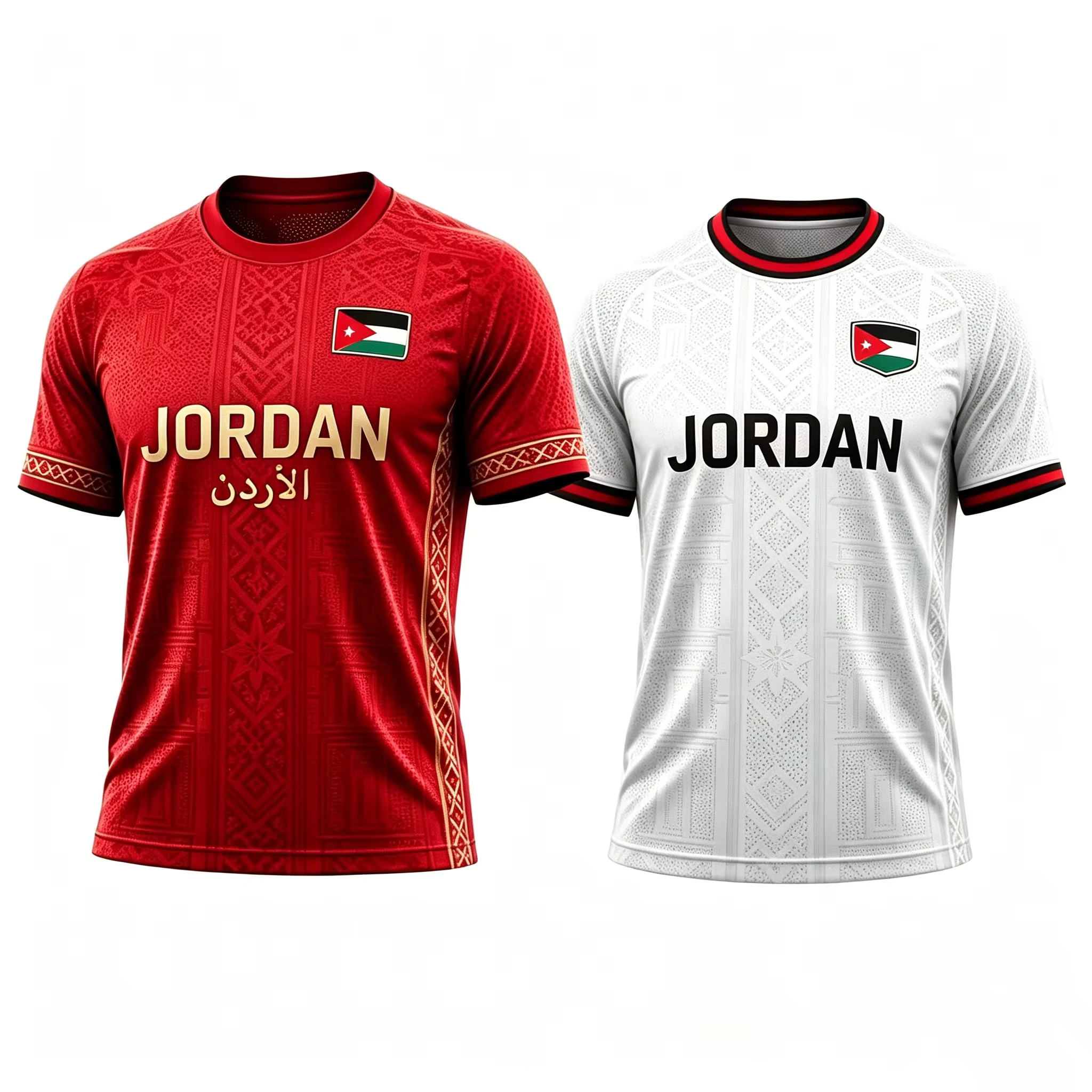 Jordan 2026 Breathable Soccer Jersey, National Flag Patriotic Football Tee Unisex Fan Short Sleeve Top for Men Women