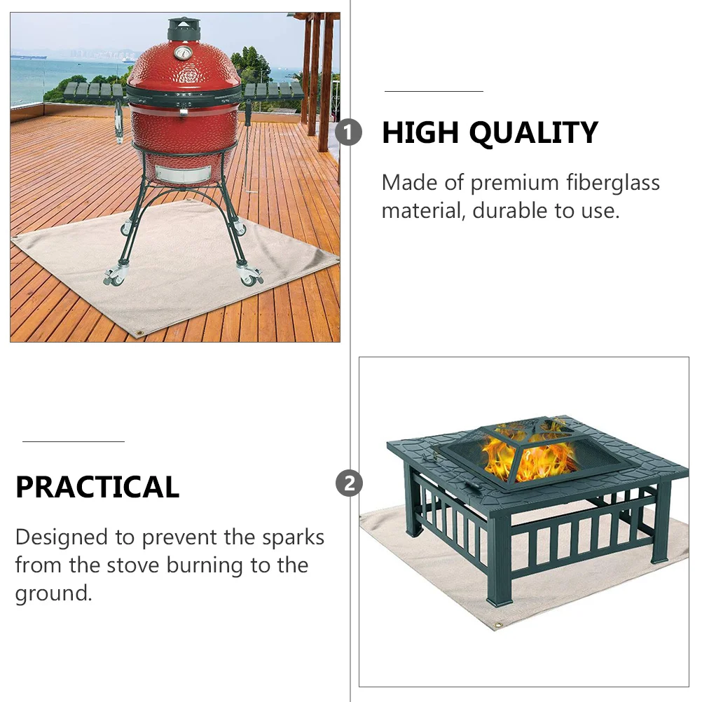 1Pcs Flamme Beständig Tuch Wärme Isolierte Grill Matte Outdoor Herd Pad Feuer Hemmende Decke Matte Grill Matten