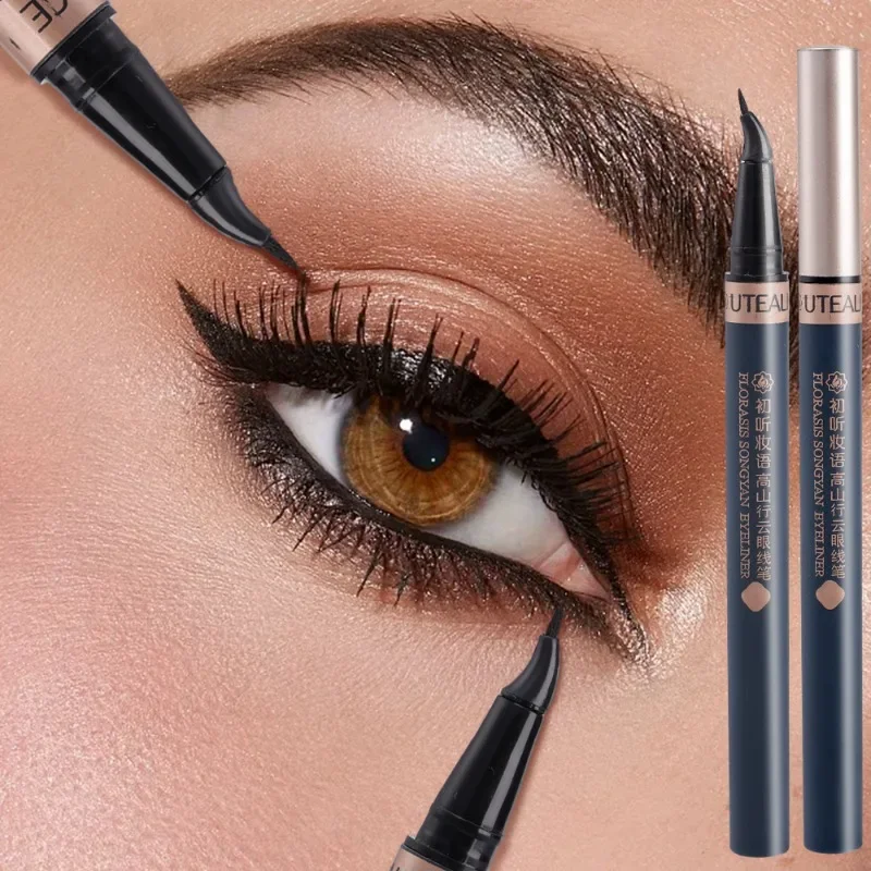 Penna per Eyeliner liquido sdraiato matita per baco da seta penna stilografica per Eyeliner ad asciugatura rapida Ultra-fine Black Brown Beauty Eyes Makeup