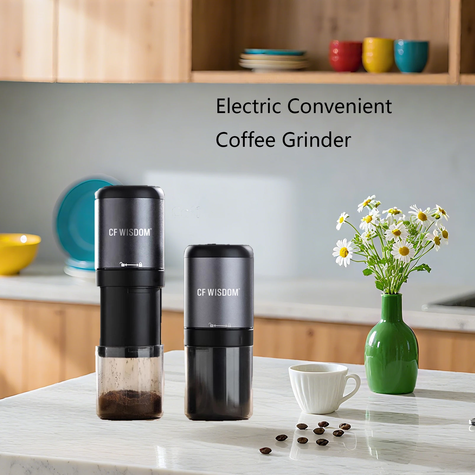 

CF WISDOM Mini USB Coffee Grinder Portable Electric Coffee Bean Mill Grinder Fast Grinding for Home Office Travel 15g Capacity