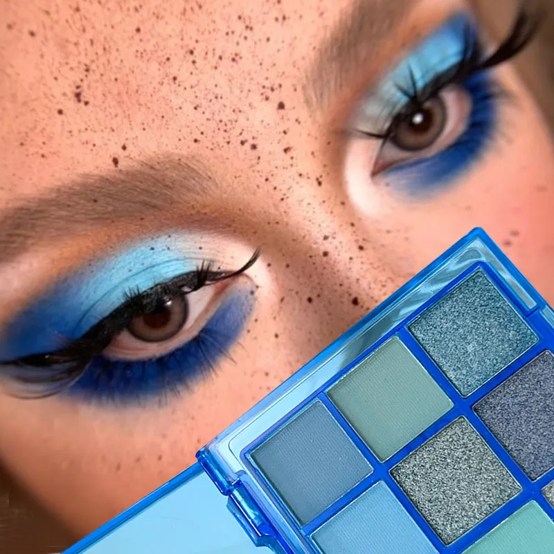 Rauchschwarze Lidschatten-Palette 9 Farben wasserdicht matt schimmernd Lidschatten Make-up langlebige hoch pigmentierte Puder kosmetik