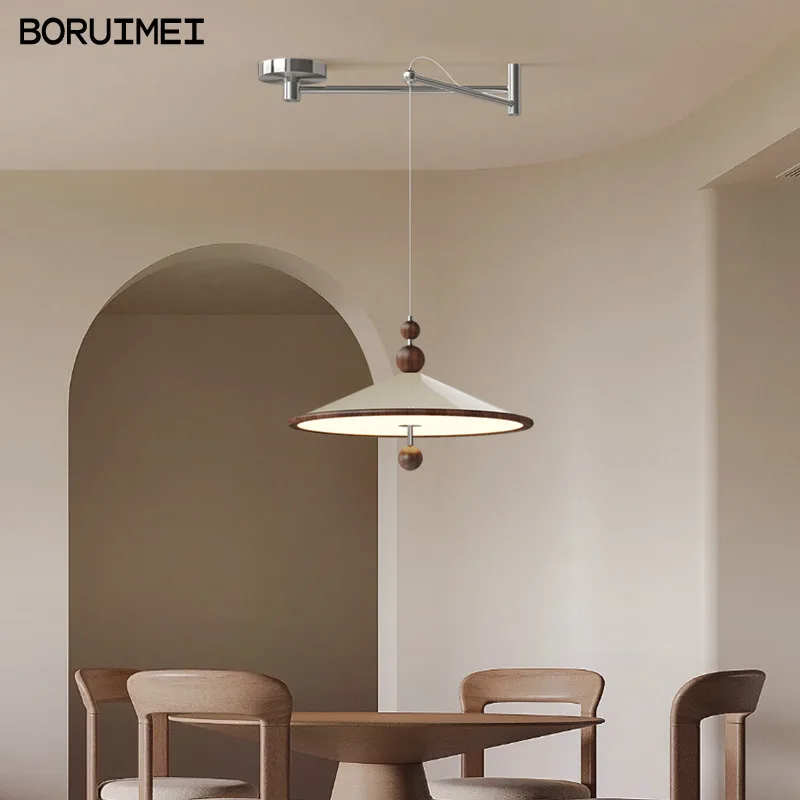 Creative Rocker Arm Restaurant Led Pendant Lights Retro Bedroom Dining Table Bar Chandeliers Simple Home Interior Lighting Lamps