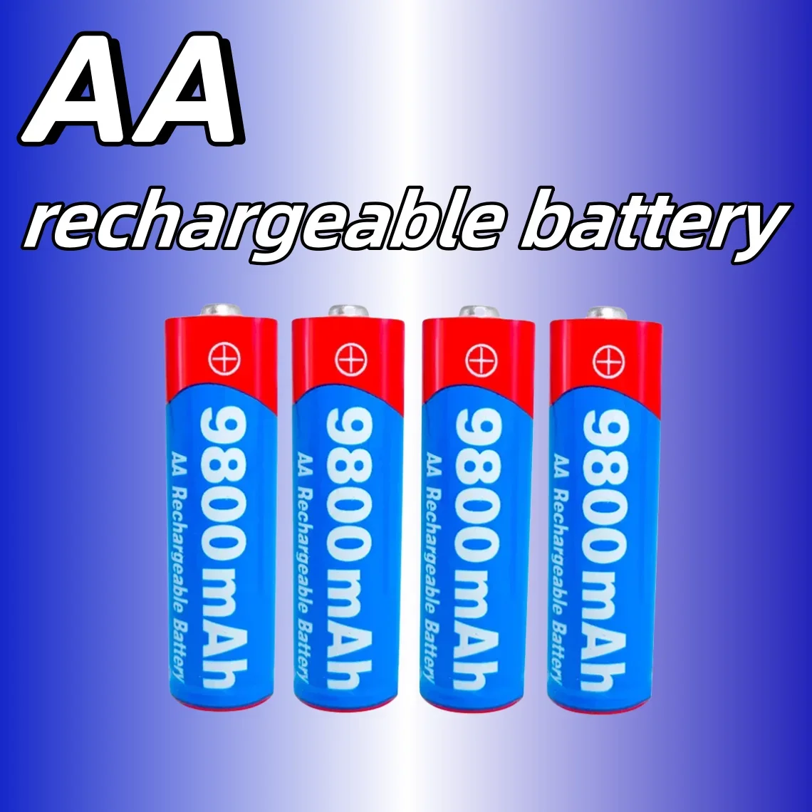 For 100% Original New AA 1.5V 9800mAh 1.5V New Rechargeable AA battery for led light toy Camera Microphone battery