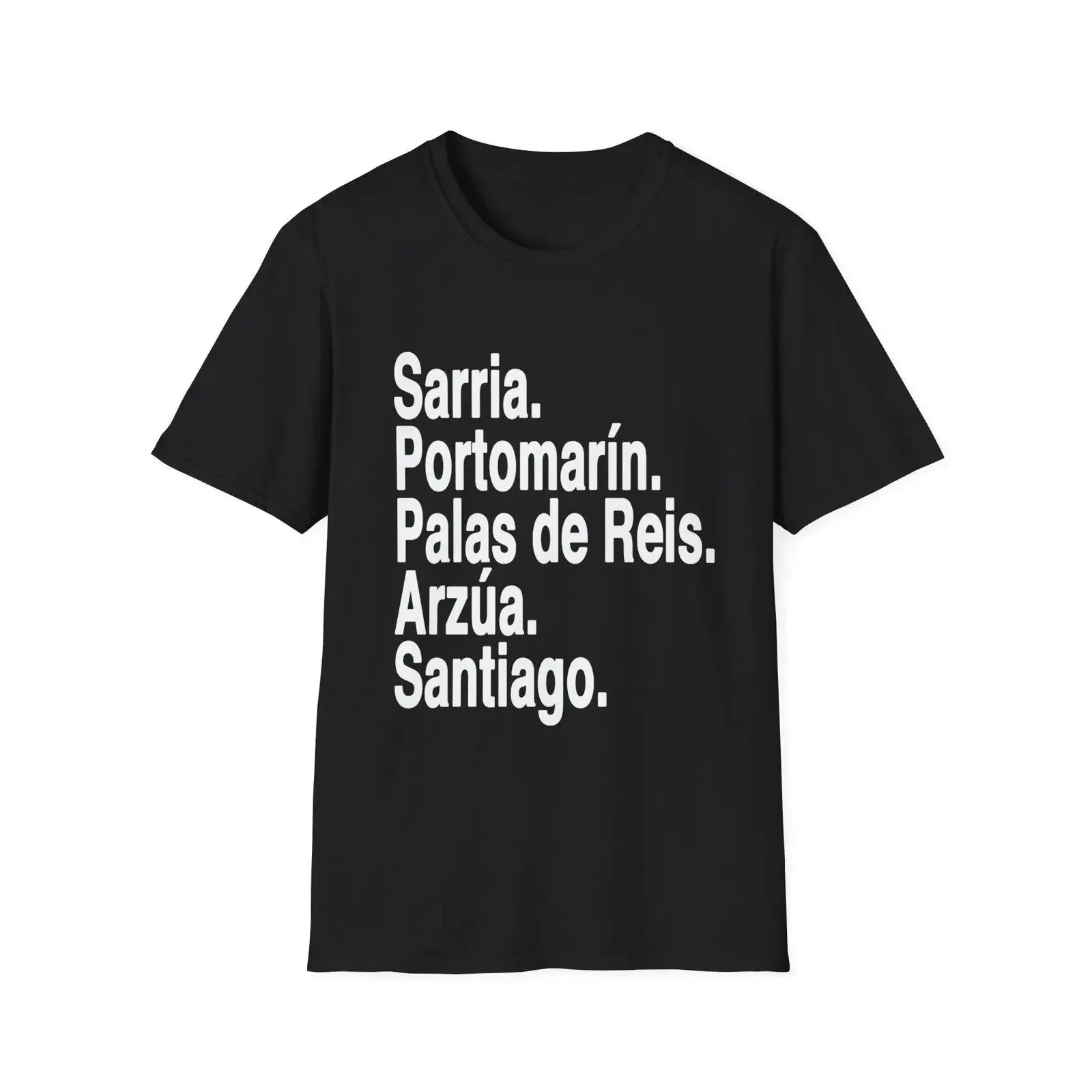 Camino de Santiago T Shirt Sarria to Small Spanish Towns Route vintage Washed Top For Everyday Wear Soft Comfortable Unisex