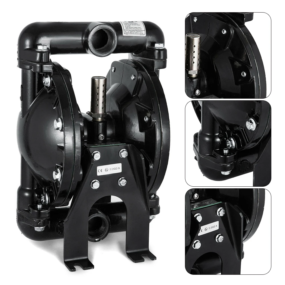 QBY4-25L Air-Operated Double Diaphragm Pump, 1-Inch Inlet/Outlet, 35 GPM Max Flow, Aluminum Body, 150°F Max Temp, High