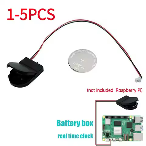 For Raspberry Pi 5 RTC Battery Box Real Time Clock Holder with Battery/without Battery RTC Clock Battery Kit for RPI 5 Pi5