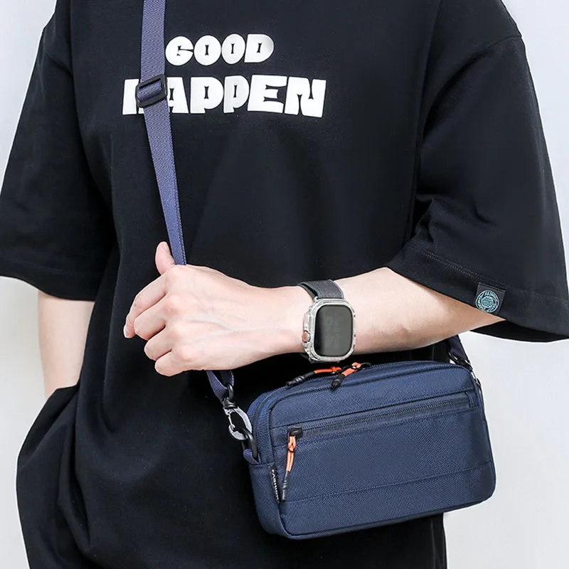Fashionable Multi Pocket Messenger Bag Small Handbags Men's adjustable strap daily commuting Vintage Male Shoulder Bags bolas