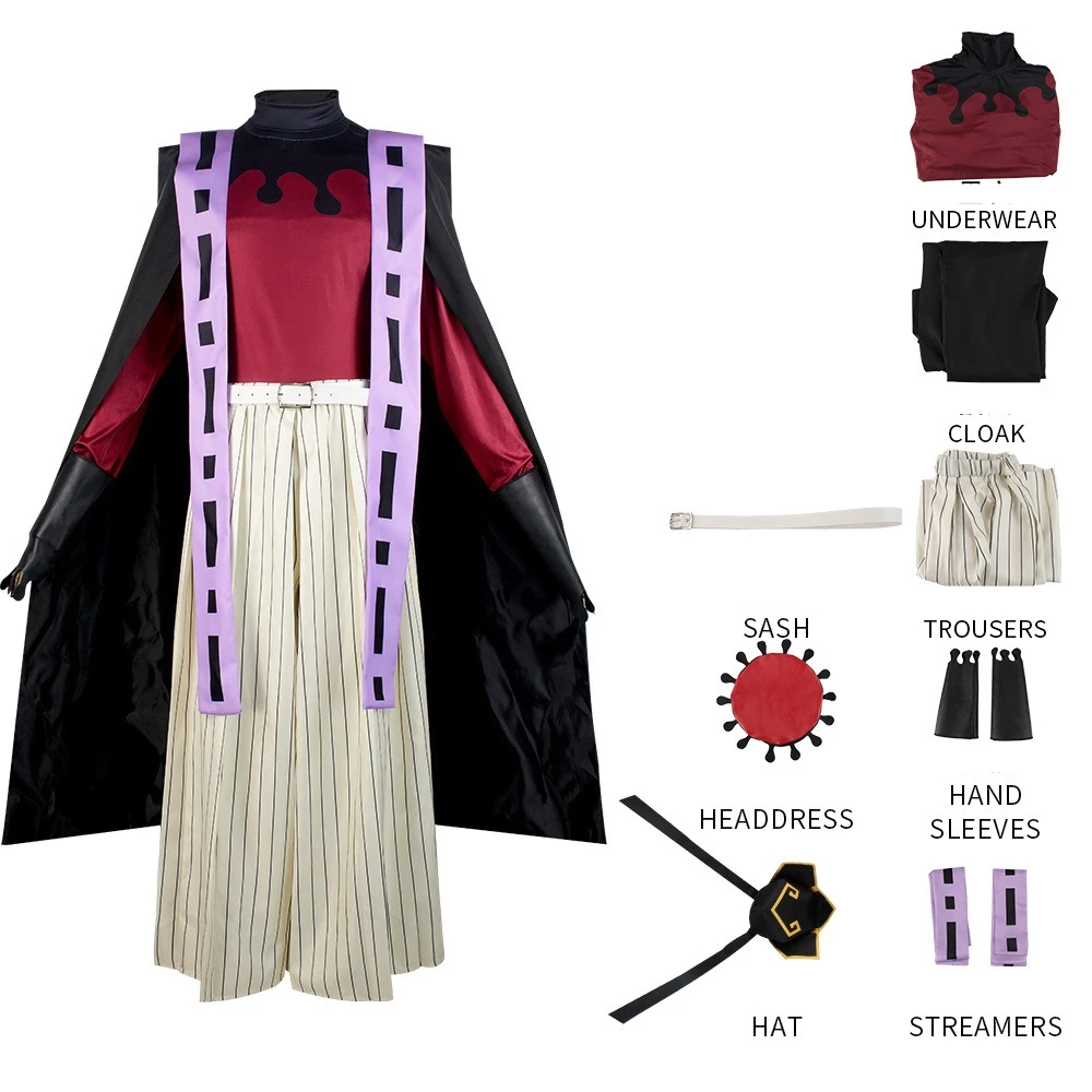 

Halloween Anime Demon Doma Douma Cosplay Costume Wig Fan Sets Kimetsu Yaiba Outfit Douma Kimono for Men Women