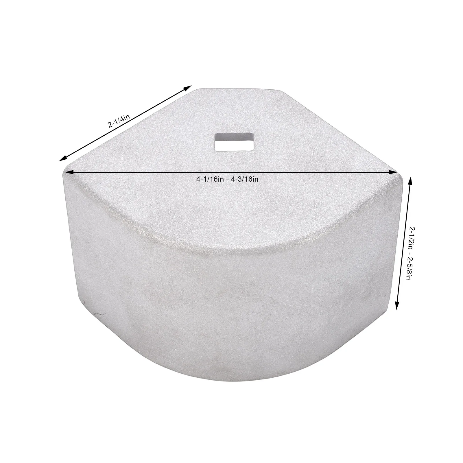 2pcs Pontoon Boat Deck Corner Caps Aluminum for 90° Rounded Corners Height 2-1/2in to 2-5/8in Diagonal 4-1/16in to 4-3/16in