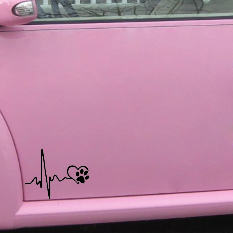 Adesivos de carro preto/branco amor pegadas de cachorro auto exterior criativo ecg acessórios decoração do carro desenhos animados decalque novo