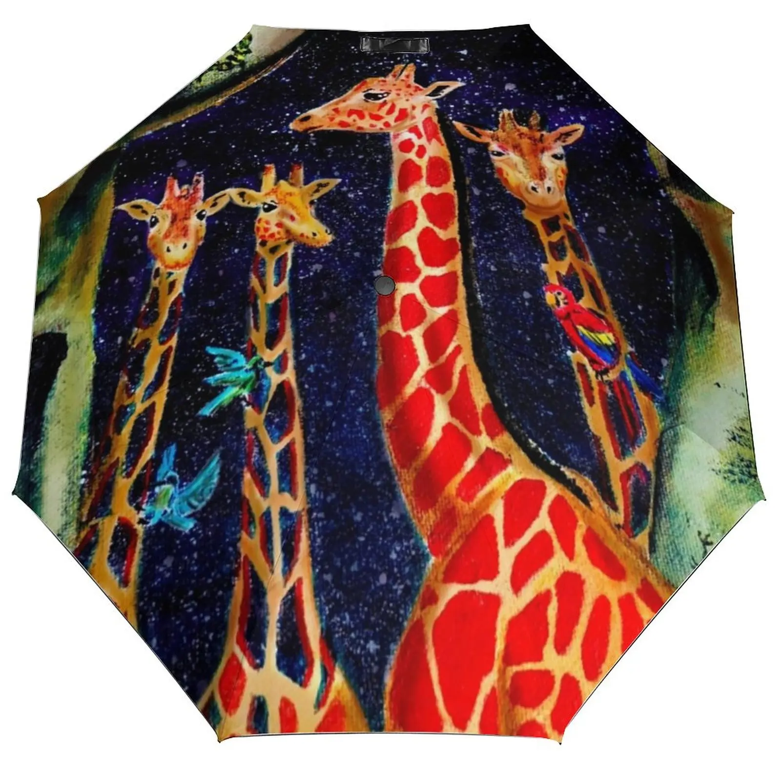 

Портативный зонт с принтом жирафа, водонепроницаемый зонт для женщин и мужчин, тропические животные, автоматический дождь и солнце, пляжные милые зонтики